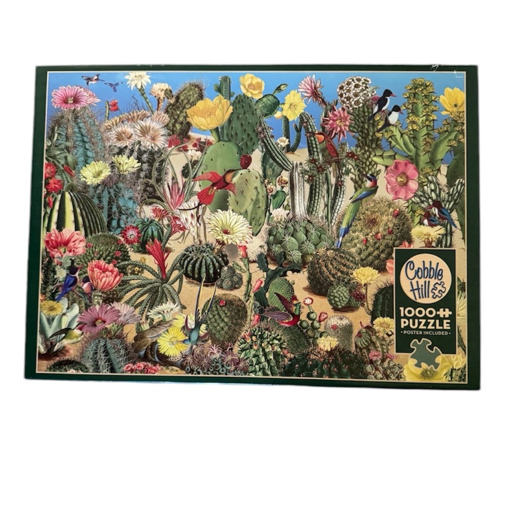 Cobble Hill CACTUS GARDEN 1000 Piece jigsaw Puzzle Poster flowers toy game tough